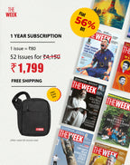The Week Magazine Subscription – 1 Year (52 Issues, English) with Free Sling Bag
