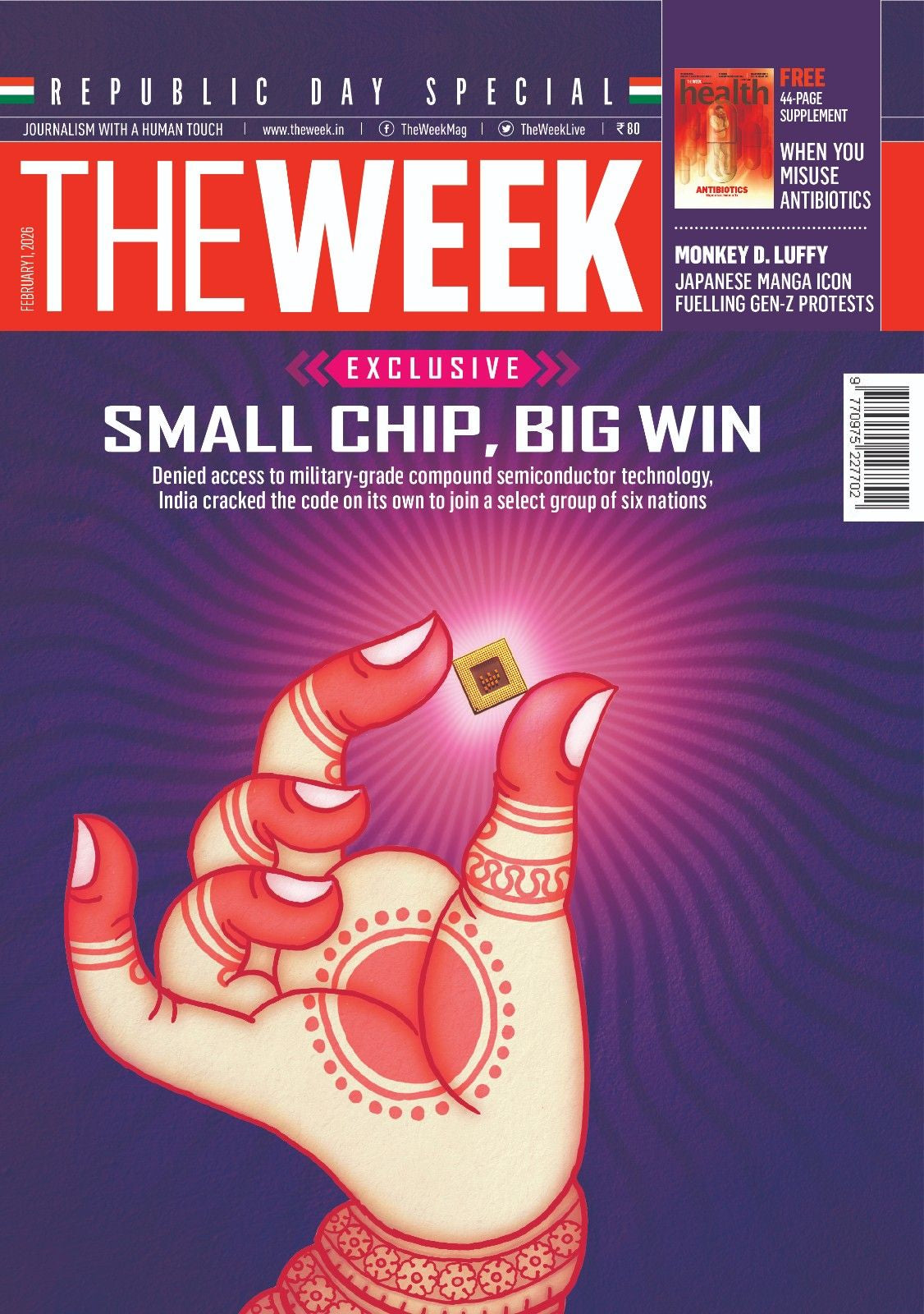 The Week Magazine February 1 2026 Republic Day Special cover featuring India’s semiconductor breakthrough and strategic technology