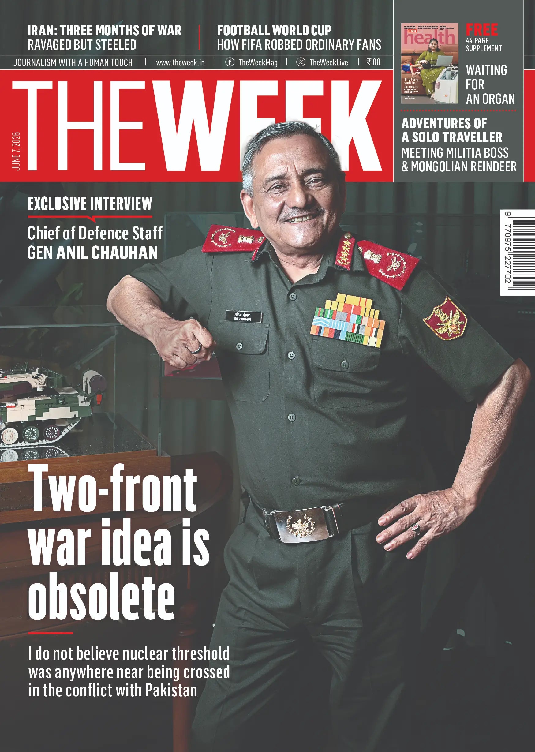 THE WEEK Magazine June 7 2026 cover featuring exclusive interview with CDS General Anil Chauhan