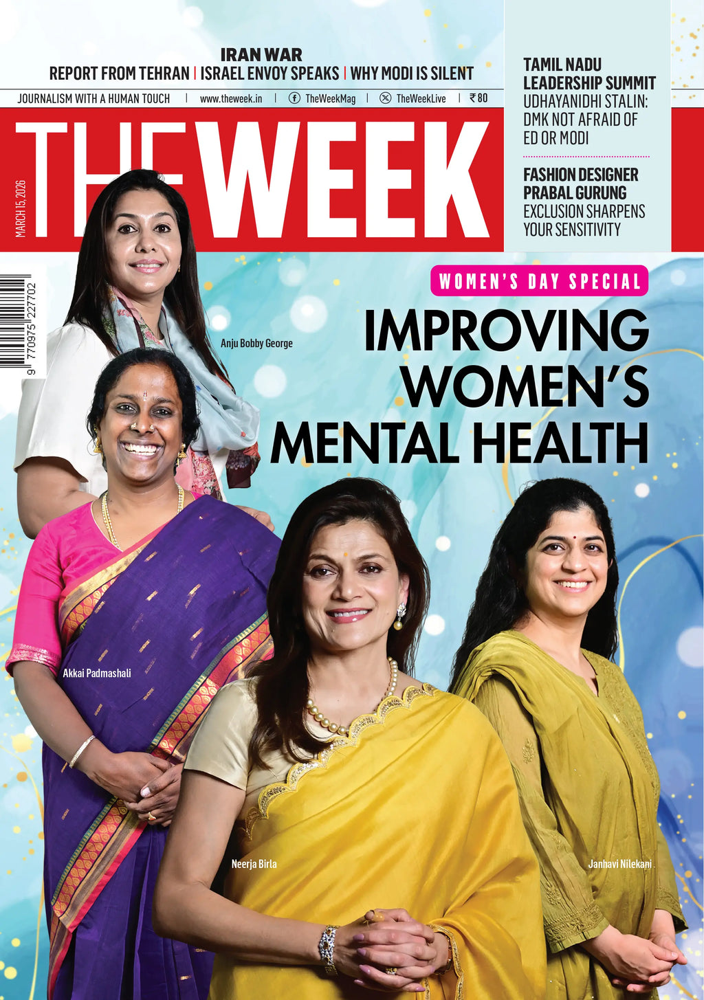 Cover of 'The Week' magazine featuring women on a blue and white background with text about women's mental health.
